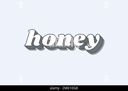Illustration vectorielle de la typographie au miel de style audacieux Illustration de Vecteur
