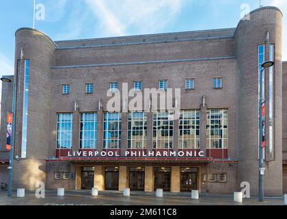 Liverpool, Royaume-Uni: Royal Liverpool Philharmonic Hall, arts, divertissement, et salle de concerts, Hope Street. Banque D'Images