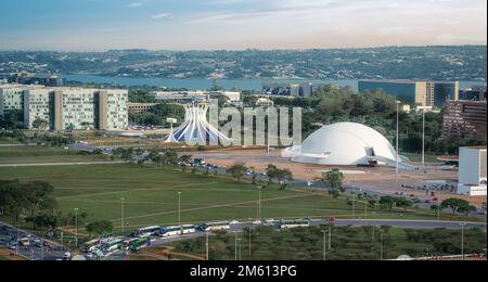 Vue aérienne de Brasilia - Brasilia, District Fédéral, Brésil Banque D'Images