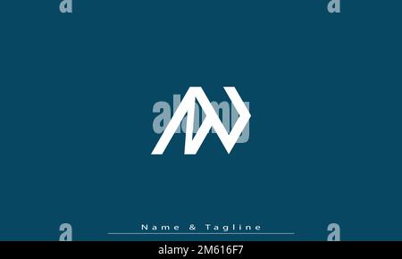 Lettres de l'alphabet initiales Monogram logo NU , un Illustration de Vecteur