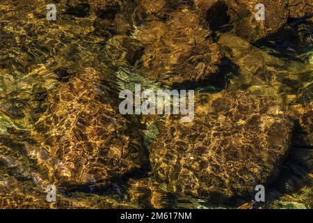 Résumé coloré sur l'eau claire au lac Tahoe dans l'Utah Banque D'Images