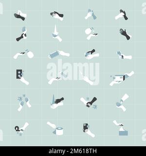 Prévention et protection des coronavirus icône de main vecteur Illustration de Vecteur