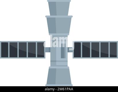 Vecteur plat de l'icône de station spatiale numérique. Porte de jeu d'espace. Vaisseau spatial satellite isolé Illustration de Vecteur