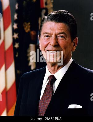 Portrait officiel du président Ronald Reagan 1981 Banque D'Images