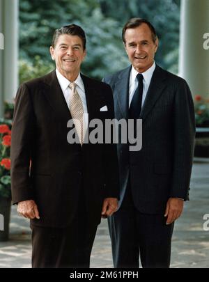 Le portrait officiel du président Reagan et du vice-président George Bush, 1981 Banque D'Images