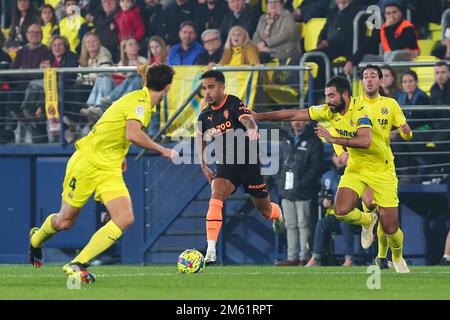 Justin Kluivert de Valencia CF en action pendant le match de la Liga entre Villarreal CF et Valencia CF à Estadio de la Ceramica à Villarreal, Espagne. Banque D'Images