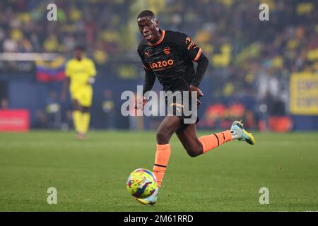 Ilaix Moriba de Valencia CF en action pendant le match de la Liga entre Villarreal CF et Valencia CF à Estadio de la Ceramica à Villarreal, Espagne. Banque D'Images