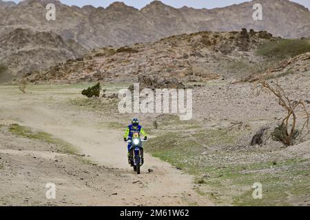 20 KOITHA VEETTIL Harith Noah (ind), Sherco Factory, Sherco, moto, FIM W2RC, Motul, action pendant la phase 1 du Dakar 2023 autour du camp de la mer, sur 1 janvier 2023 près de Yanbu, Arabie Saoudite - photo Gigi Soldano / DPPI Banque D'Images