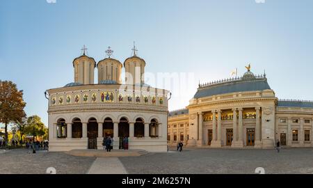 Une photo de la cathédrale patriarcale des Saints Constantine et Helena et du Palais du Patriarcat. Banque D'Images