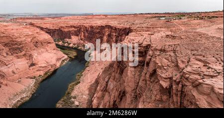 Vue aérienne du Grand Canyon en amont du fleuve Colorado Banque D'Images