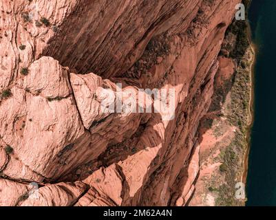 Vue aérienne du Grand Canyon en amont du fleuve Colorado Banque D'Images