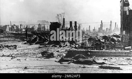 Les vestiges de la ville de Vitebsk en Biélorussie pendant l'opération Barbarossa, l'invasion nazie de l'Unoin soviétique. Banque D'Images