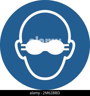 ISO 7010 M007 – une protection oculaire opaque doit être portée Illustration de Vecteur