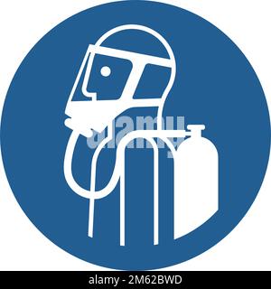 ISO 7010 M047 — utiliser un équipement respiratoire (SCBA) Illustration de Vecteur