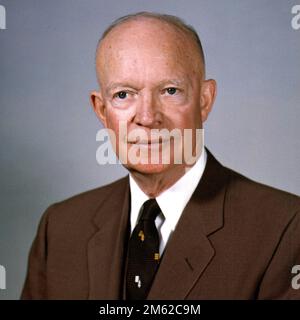 Dwight D. Eisenhower, portrait photo de la Maison Blanche, février 1959 Banque D'Images