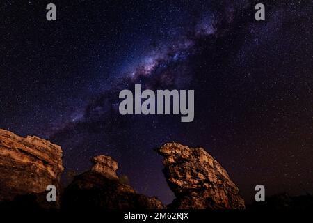 Galaxie de la voie lactée au parc national d'Isalo, Madagascar Banque D'Images