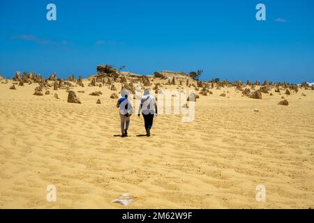 Pinnacles Desert Lookout and Drive-Tourism Australie occidentale Banque D'Images