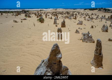 Pinnacles Desert Lookout and Drive - Tourism Western Australia Banque D'Images