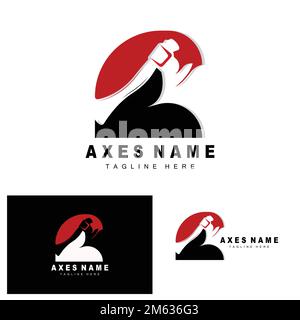 AX logo Design, War Tool Illustration et Woodcutter Vector Illustration de Vecteur