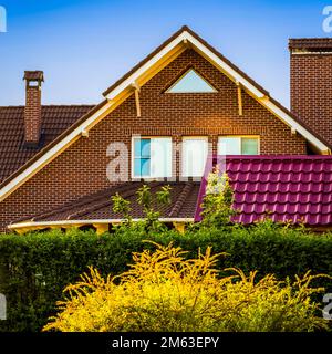 Une vue de l'arrière-cour d'une maison privée. Banque D'Images