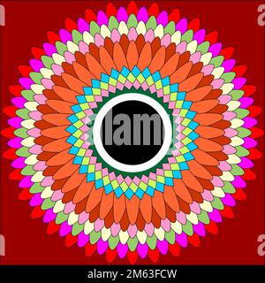 Figure abstraite de toutes les couleurs arc-en-ciel sur un fond bordeaux. Motif sans couture avec combinaison de couleurs. Illustration de Vecteur