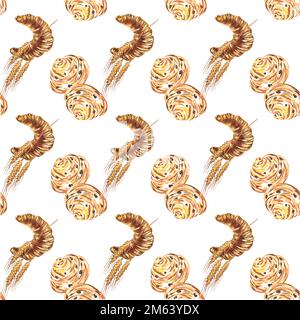 Aquarelle des produits de boulangerie. Dessin raster fait main. Peut être utilisé sur les serviettes, les cartes postales, la publicité de boulangerie. Banque D'Images