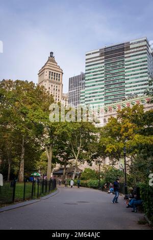 Battery Park, parc historique de Lower Manhattan, New York, États-Unis Banque D'Images