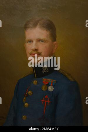 Ferdinand Maria de Bavière (1884-1958). Espagnol Infante. Portrait portant l'uniforme du major du régiment de chasseurs de Cavalry de Lusitania. Huile sur toile par Manuel del Palacio y Freire-Duarte (1872-1920), 1911. Musée de l'armée. Tolède, Espagne. Auteur: Manuel del Palacio y Freire-Duarte (1872-1920). Peintre espagnol. Banque D'Images