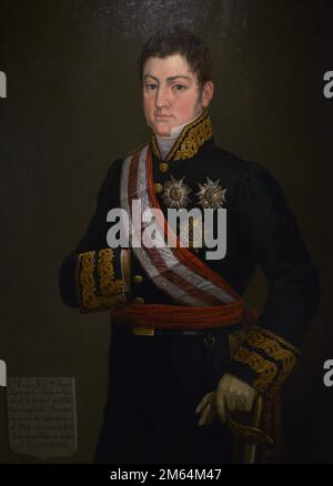 Jose Aymerich y Baras (1775-1841). Lieutenant général espagnol et secrétaire de guerre. Lieutenant général Jose Aymerich. Portrait anonyme, 1841. Huile sur toile. Musée de l'armée. Tolède, Espagne. Banque D'Images