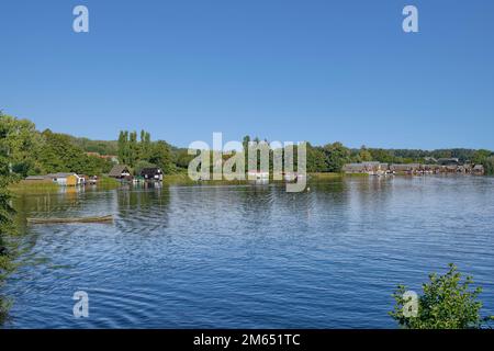 Mirow au lac Mirameur Voir,Mecklenburg Lake District,Allemagne Banque D'Images