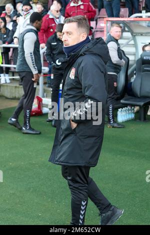 Northampton, Royaume-Uni. 2nd janvier 2023. Jon Brady, directeur de Northampton Town, avant le match Sky Bet League 2 entre Northampton Town et Leyton Orient au PTS Academy Stadium, Northampton, le lundi 2nd janvier 2023. (Credit: John Cripps | MI News) Credit: MI News & Sport /Alay Live News Banque D'Images