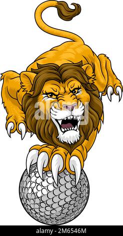 Lion Golf Animal Sports Team Mascot Illustration de Vecteur