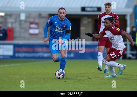 Northampton, Royaume-Uni. 2nd janvier 2023. Theo Archibald de Leyton Orient lors de la première moitié du match Sky Bet League 2 entre Northampton Town et Leyton Orient au PTS Academy Stadium, Northampton, le lundi 2nd janvier 2023. (Credit: John Cripps | MI News) Credit: MI News & Sport /Alay Live News Banque D'Images