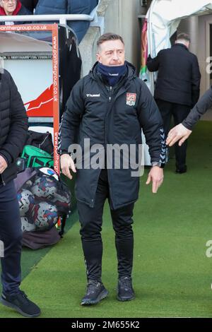 Northampton, Royaume-Uni. 2nd janvier 2023. Jon Brady, directeur de Northampton Town, avant le match Sky Bet League 2 entre Northampton Town et Leyton Orient au PTS Academy Stadium, Northampton, le lundi 2nd janvier 2023. (Credit: John Cripps | MI News) Credit: MI News & Sport /Alay Live News Banque D'Images