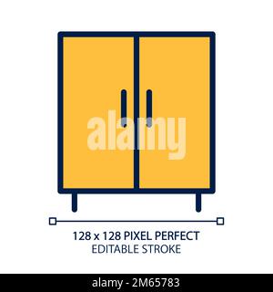 Icône de couleur RVB Perfect pixel Cabinet Illustration de Vecteur