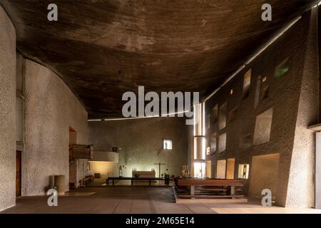 Ronchamp, Chapelle notre-Dame-du-Haut de Ronchamp, 1950-1955 von le Corbusier erbaut Banque D'Images