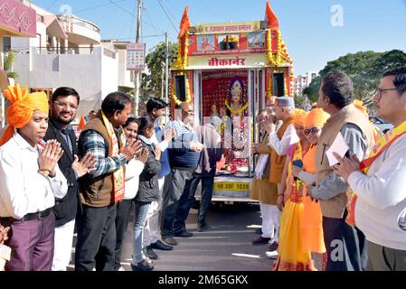 Bikaner, Rajasthan, Inde. 1st janvier 2023. La communauté d'Agarwal participe à l'Aadya Mahalakshmi Jan-Ashirwad Yatra. (Credit image: © Dinesh Gupta/Pacific Press via ZUMA Press Wire) Banque D'Images