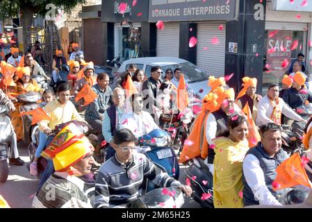 Bikaner, Rajasthan, Inde. 1st janvier 2023. La communauté d'Agarwal participe à l'Aadya Mahalakshmi Jan-Ashirwad Yatra. (Credit image: © Dinesh Gupta/Pacific Press via ZUMA Press Wire) Banque D'Images