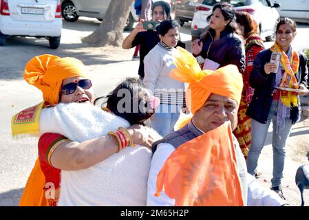 Bikaner, Rajasthan, Inde. 1st janvier 2023. La communauté d'Agarwal participe à l'Aadya Mahalakshmi Jan-Ashirwad Yatra. (Credit image: © Dinesh Gupta/Pacific Press via ZUMA Press Wire) Banque D'Images