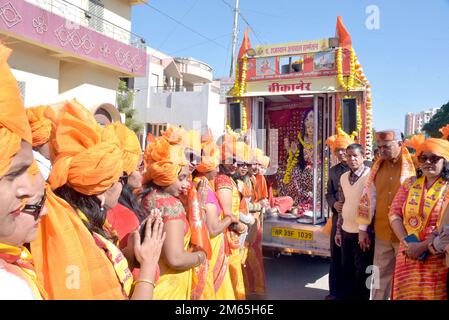 Bikaner, Rajasthan, Inde. 1st janvier 2023. La communauté d'Agarwal participe à l'Aadya Mahalakshmi Jan-Ashirwad Yatra. (Credit image: © Dinesh Gupta/Pacific Press via ZUMA Press Wire) Banque D'Images