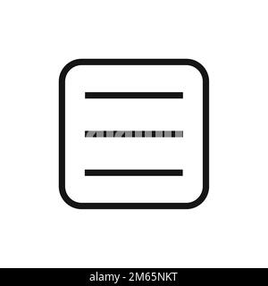 Icône de ligne sonore de menu isolée sur fond blanc. Icône fine et plate noire sur un style moderne. Symbole linéaire et contour modifiable. Simple et pixel p Illustration de Vecteur