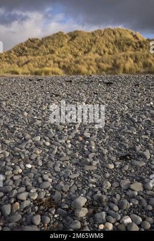 Dunes de sable sur la plage à Ynyslas à l'estuaire de Dyfi, près de Borth et Aberystwyth, Ceredigion, pays de Galles, Royaume-Uni Banque D'Images