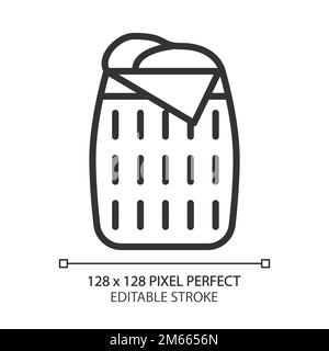 Icône linéaire pixel Perfect du panier à linge Illustration de Vecteur