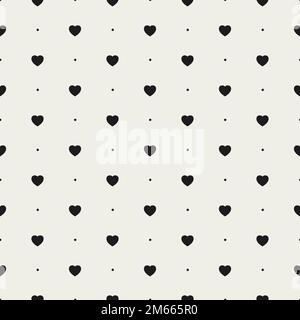 Motif coeur sans coutures. Répétition de l'arrière-plan des coeurs. Texture grise moderne. Amour répété des petits symboles pour les tirages design. Répéter l'impression. Imprimé élégant Illustration de Vecteur