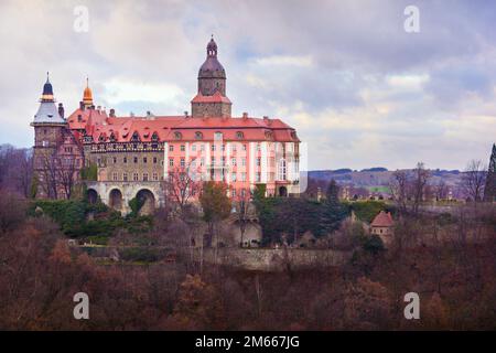 Vue sur le château de Ksiaz en Pologne Banque D'Images