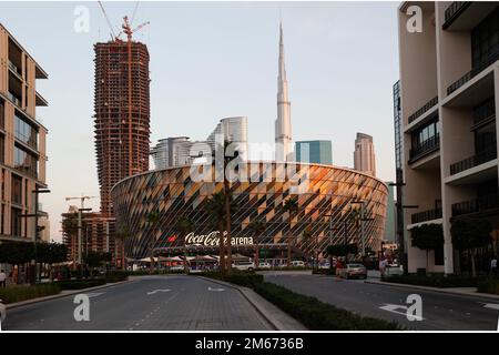 Vue sur la COCA COLA Arena à Dubaï, Émirats arabes Unis Banque D'Images