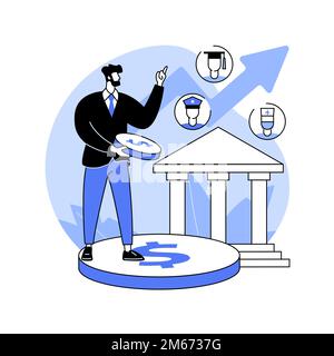 Illustration vectorielle abstraite du concept des dépenses publiques. Dépenses Budget du pays, liste des dépenses du gouvernement, consommation du secteur public, dôme brut Illustration de Vecteur