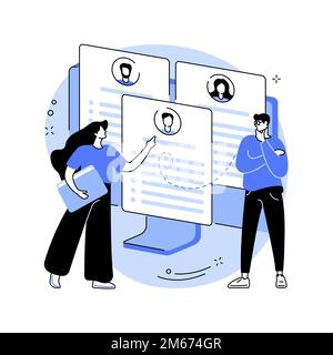 Illustration du vecteur de concept abstrait des ressources humaines. Travail d'équipe des RH, agence des ressources humaines, service de chasseur de tête, acquisition de talents, websit de liste d'emplois Illustration de Vecteur