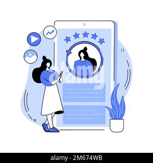 Illustration du vecteur de concept abstrait de gestion des identités en ligne. Gestion d'image, gestion personnelle de marque en ligne, réputation de marque, pres de produit Illustration de Vecteur