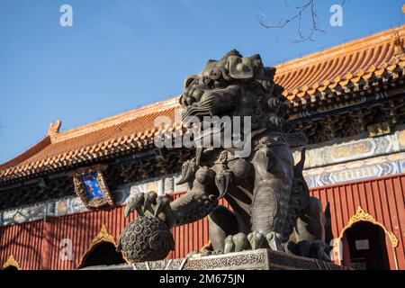 Yonghe Lamasery est le plus grand temple bouddhiste tibétain de Pékin Banque D'Images